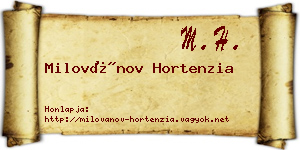 Milovánov Hortenzia névjegykártya